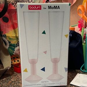 Bodum MoMA Pink Champagne Flute Set